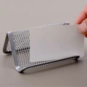 Silver Steel Mesh Business Card Holder